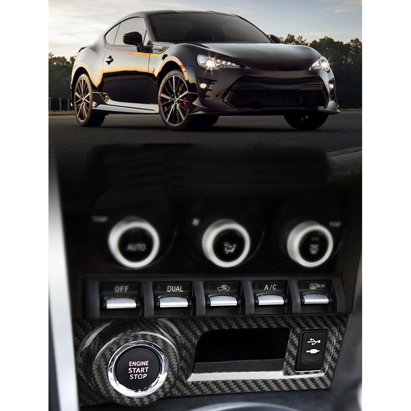 

AL22 -Carbon Fiber Car Central Ignition Device Start Button Frame Sticker for Subaru Brz Toyota 86