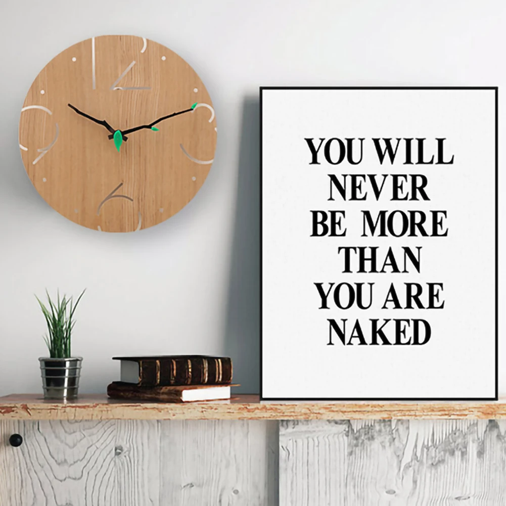 Wooden Wall Clock Round Suitable for Living Room Bedroom and Kitchen Decoration (11 Inches) Easy to Read Install | Дом и сад