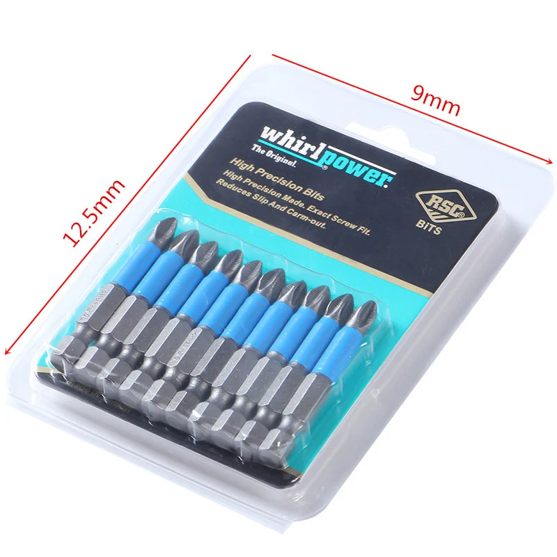 

10Pcs 50mm PH2 Cross Head Screwdriver Bits Hand Tools Anti Slip Electric Hex Shank Magnetic Random Color