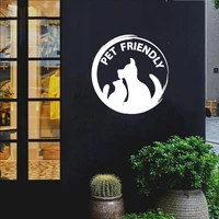 cat dog logo animals words pet friendly wall decal cafe pets shop decor vinyl door window stickers art wallpaper cx318