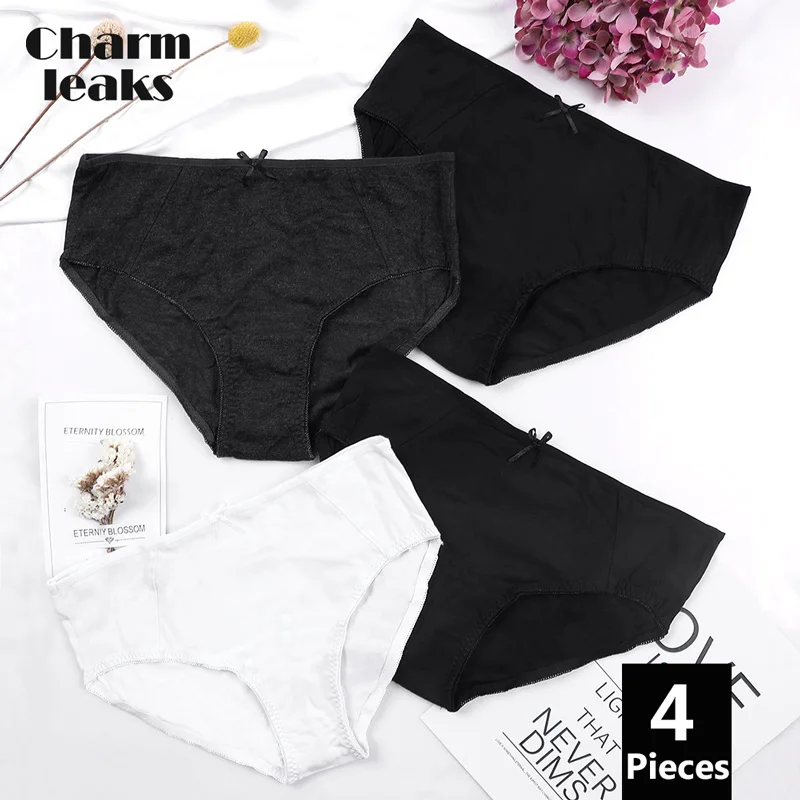 4 in pack Charmleaks, женские трусики, танга, стринги, хипстер, нижнее белье, 4 упаковки, хлопок, мягкий стрейч, галстук-бабочка, уютный хлопок, промежность, Cueca Calcinha - Цвет: 4 in pack
