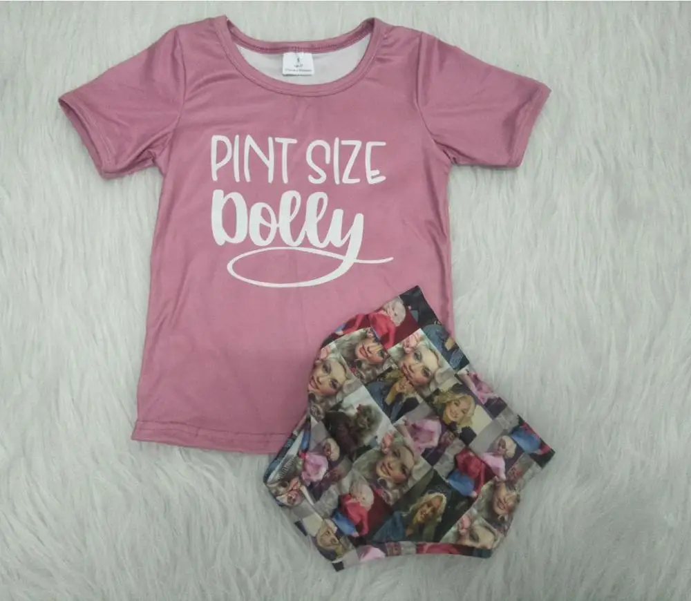 

Summer Baby Girl Pink Short Sleeve Top Letter Print Fashion Boutique Shorts yll