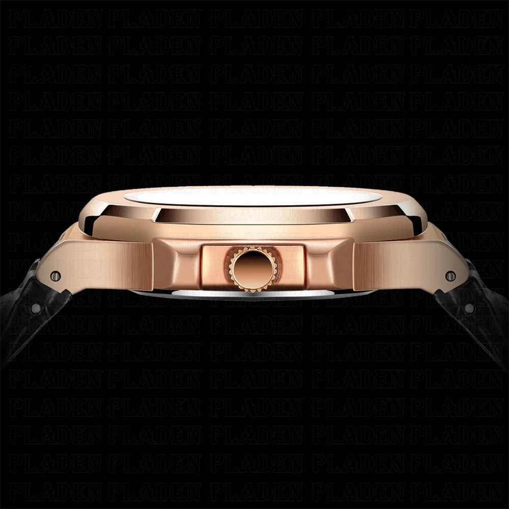 PLADEN высокое качество роскошные Брендовые мужские часы кожа Водонепроницаемый