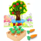 3D деревянные игрушки-пазлы, магнитное фруктовое дерево, яблоко, игрушки Монтессори, развивающие игрушки, детские магнитные материалы Монтессори