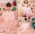 Платье для девочек с оборками и цветочным принтом
