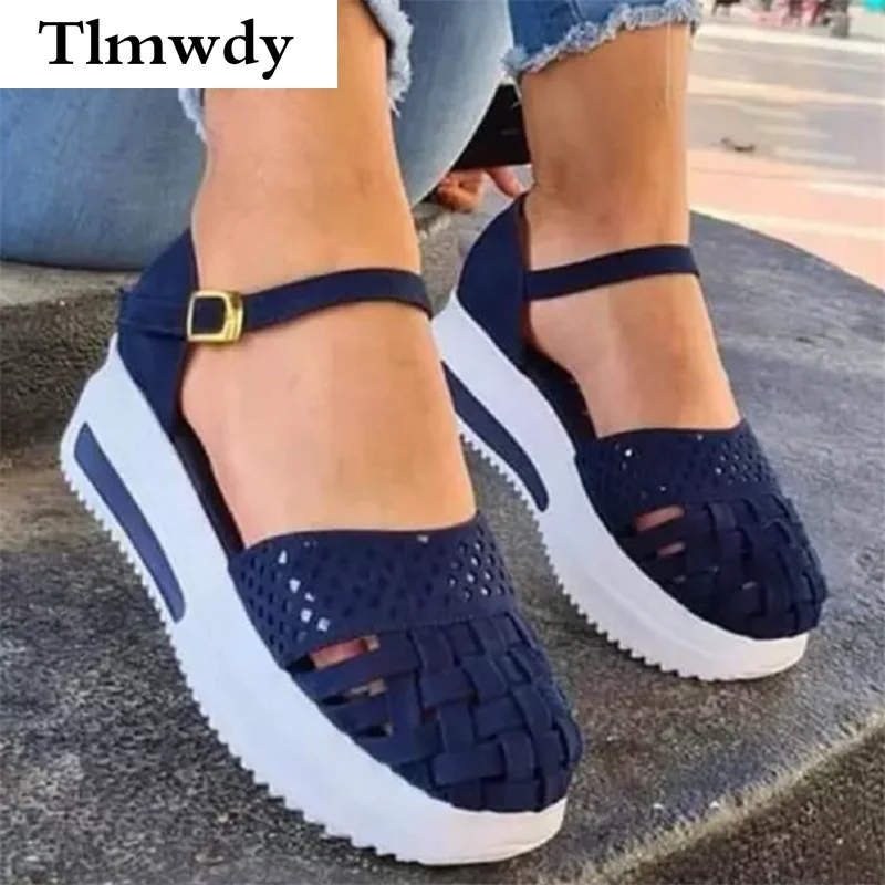 

Сандалии Baotou женские уличные, Повседневные Дышащие пляжные босоножки, легкая обувь с винтажной пряжкой, большие размеры, лето 2021