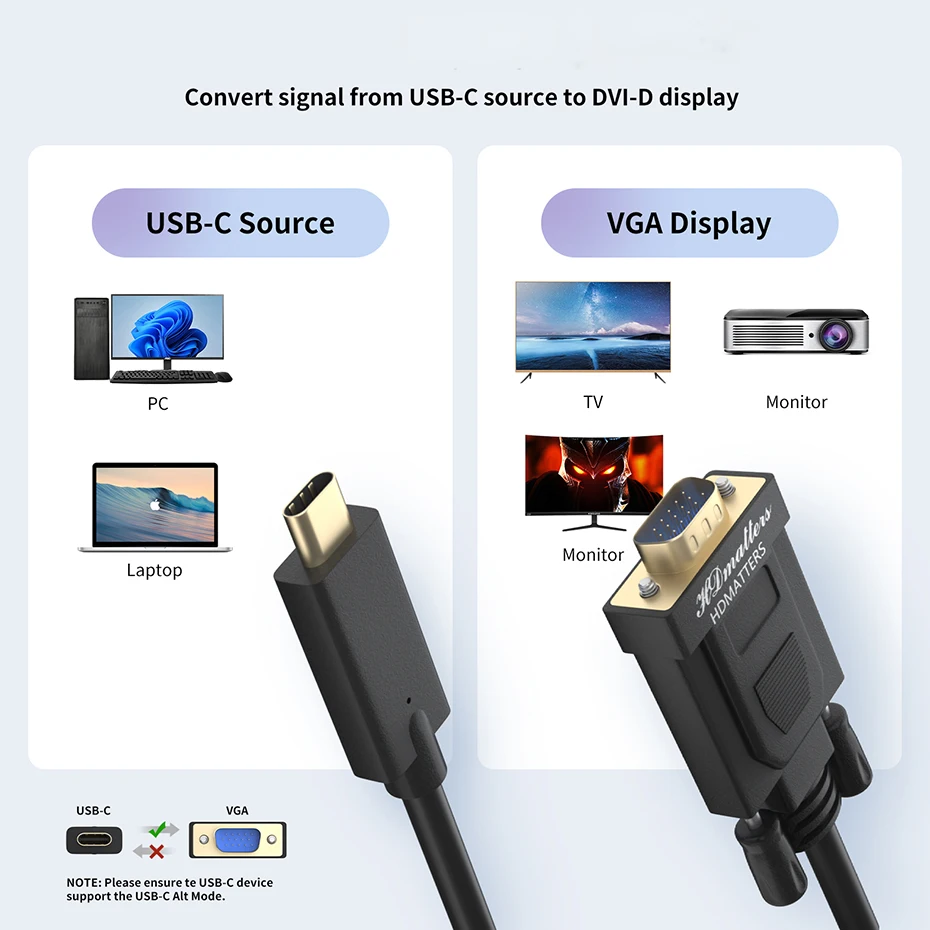 Адаптер USB-VGA кабель usb type-c в vga для Apple macbook air pro вход usb-c out до 1080P поддерживается |