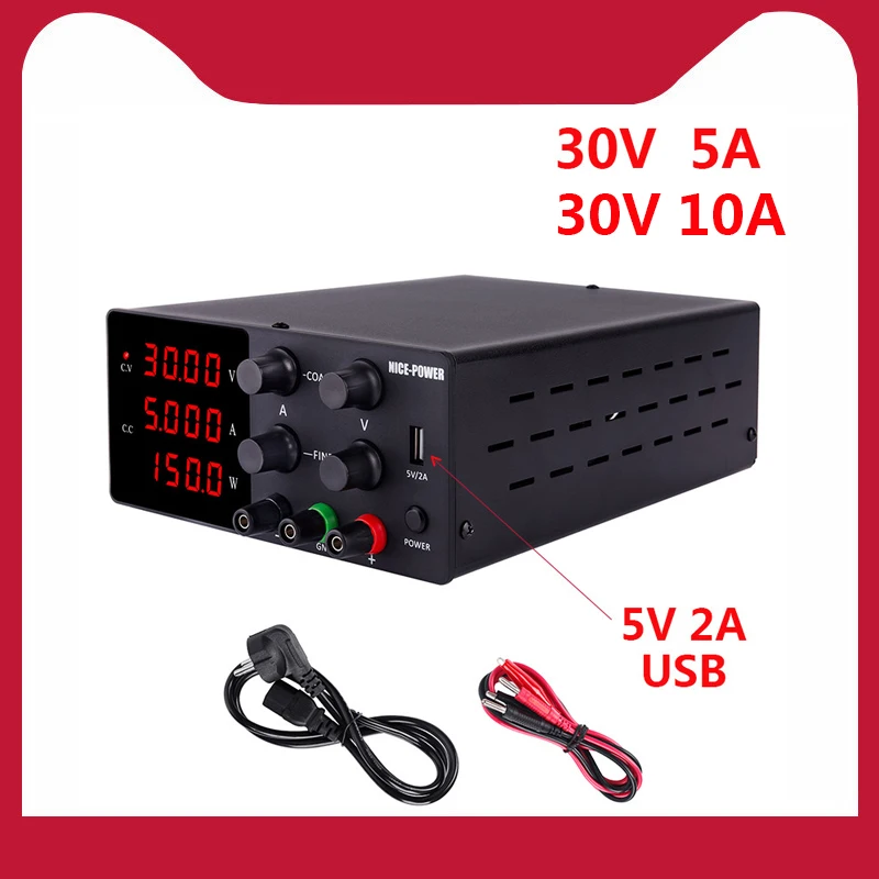 

Лабораторный источник питания, цифровой дисплей, Регулируемый импульсный источник питания постоянного тока, регулятор напряжения, 30 в, 5 А, ...