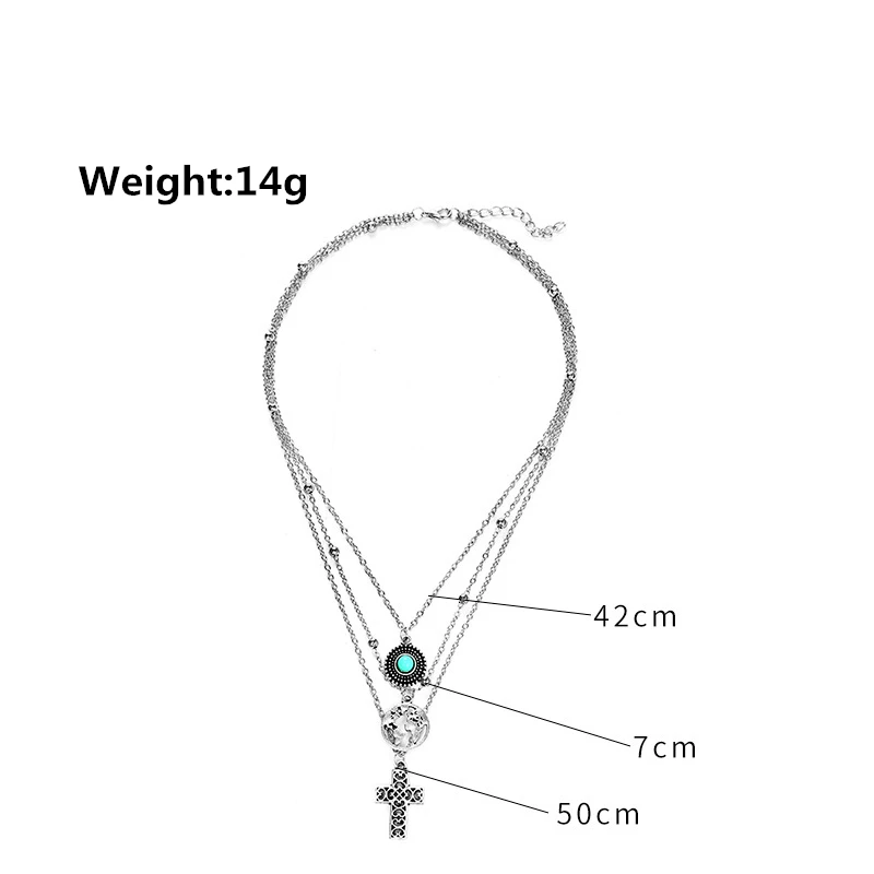 Новые винтажные Полые карты крест ожерелье для женщин Мода зеленый чокер с