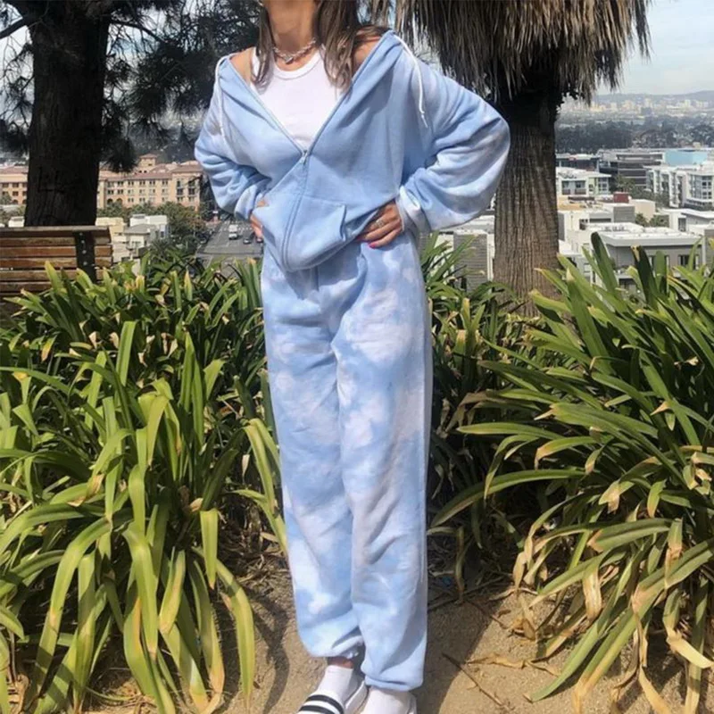 

2020 New Spring Autumn Vintage Women Print Tracksuit Set Casual Short Hooded Sweatshirt + Sport Pant Lady Two Piece Set