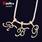 Ожерелье с кулоном в виде букв с цирконом для мужчин и женщин, модное Ювелирное Украшение золотого цвета в стиле хип-хоп с теннисной цепью 4 мм