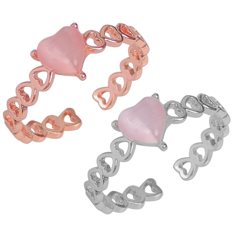 Кольцо женский регулируемое отверстие розовый кольцо персикового цвета с