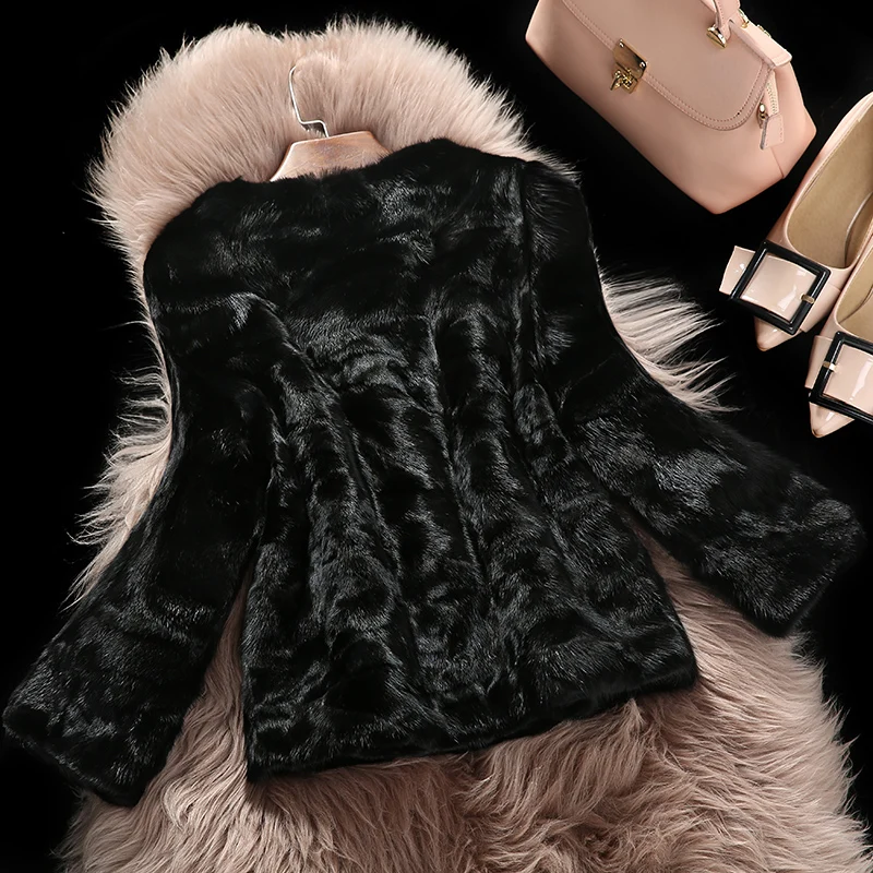 2019 зимняя женская короткая стильная цветная Лоскутная норковая шуба модная