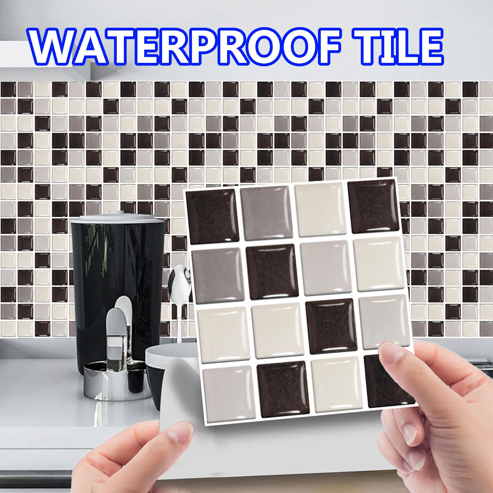 

10pc 3D Crystal Tile Stickers DIY Waterproof Self-Adhesive Wall Stickers Cocina ля ђни Decoracion Salon Casa