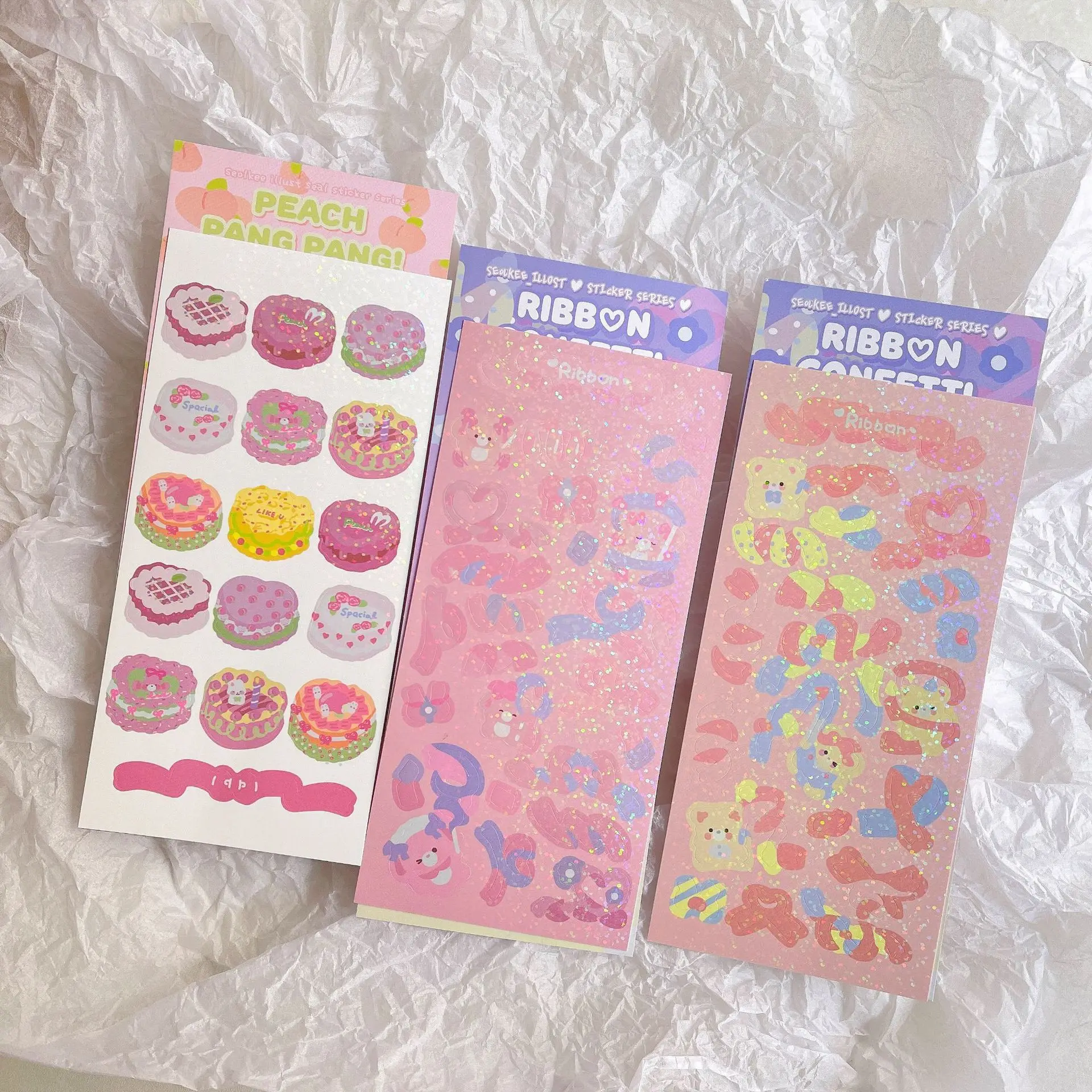 

Креативный мультяшный Мишка кролик торт лазерная наклейка ручная учетная запись Скрапбукинг Украшение специальная форма наклейка