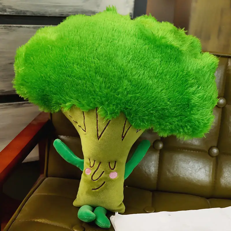 Broccoli 1 шт. мультфильм улыбка фрукты подушки в виде овощей мультфильм морковь брокколи помидор теплая подушка с отверстиями для рук мягкие игрушки для детей подарок - Цвет: Broccoli