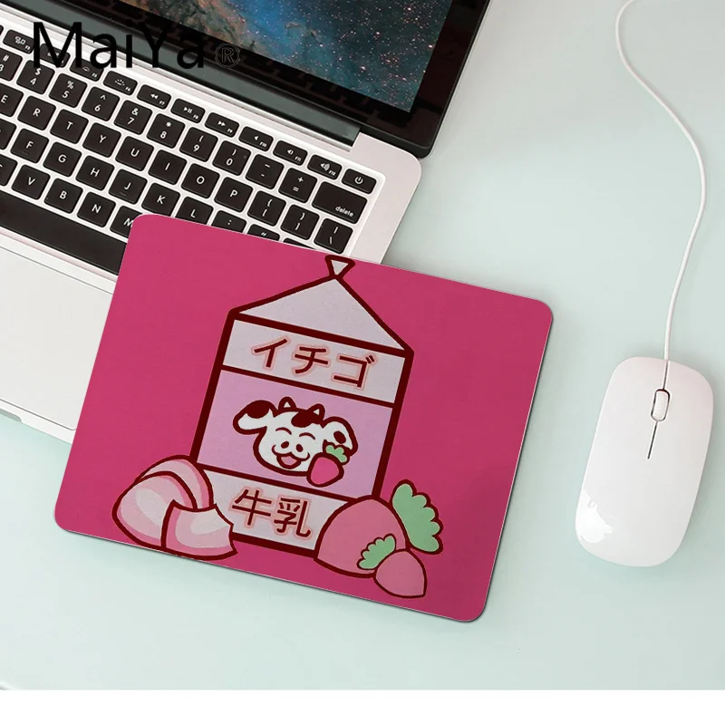 No Lock Edge18x22cm Maiya Высокое качество Kawaii японское клубничное молоко уникальная настольная панель коврик для игровой мыши Лидер продаж подставка под руку мышь - Цвет: No Lock Edge18x22cm