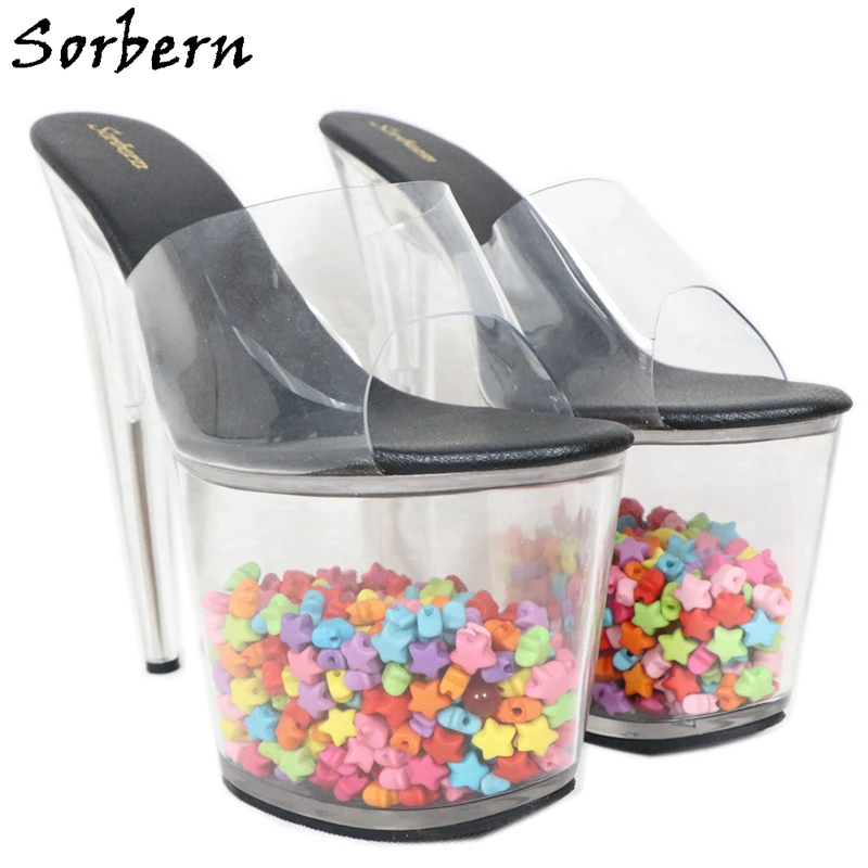 Шлепанцы женские на платформе со звездами 20 см | Обувь