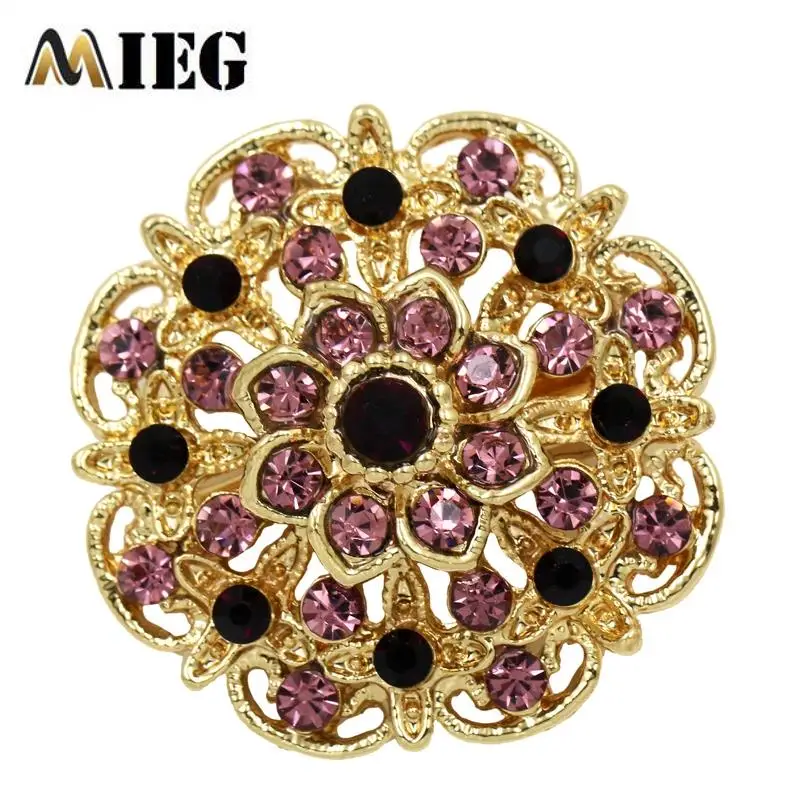Яркие броши MIEG в виде цветка с кристаллами для женщин или свадебных торжеств