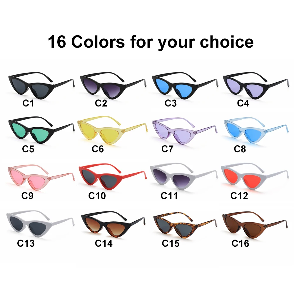 

Sexy Cat Eye Sunglasses Triangle Sun Glasses Female Lens Shades Streetwear Eyewear UV400 Women Brand Designer Mirror Black Adult