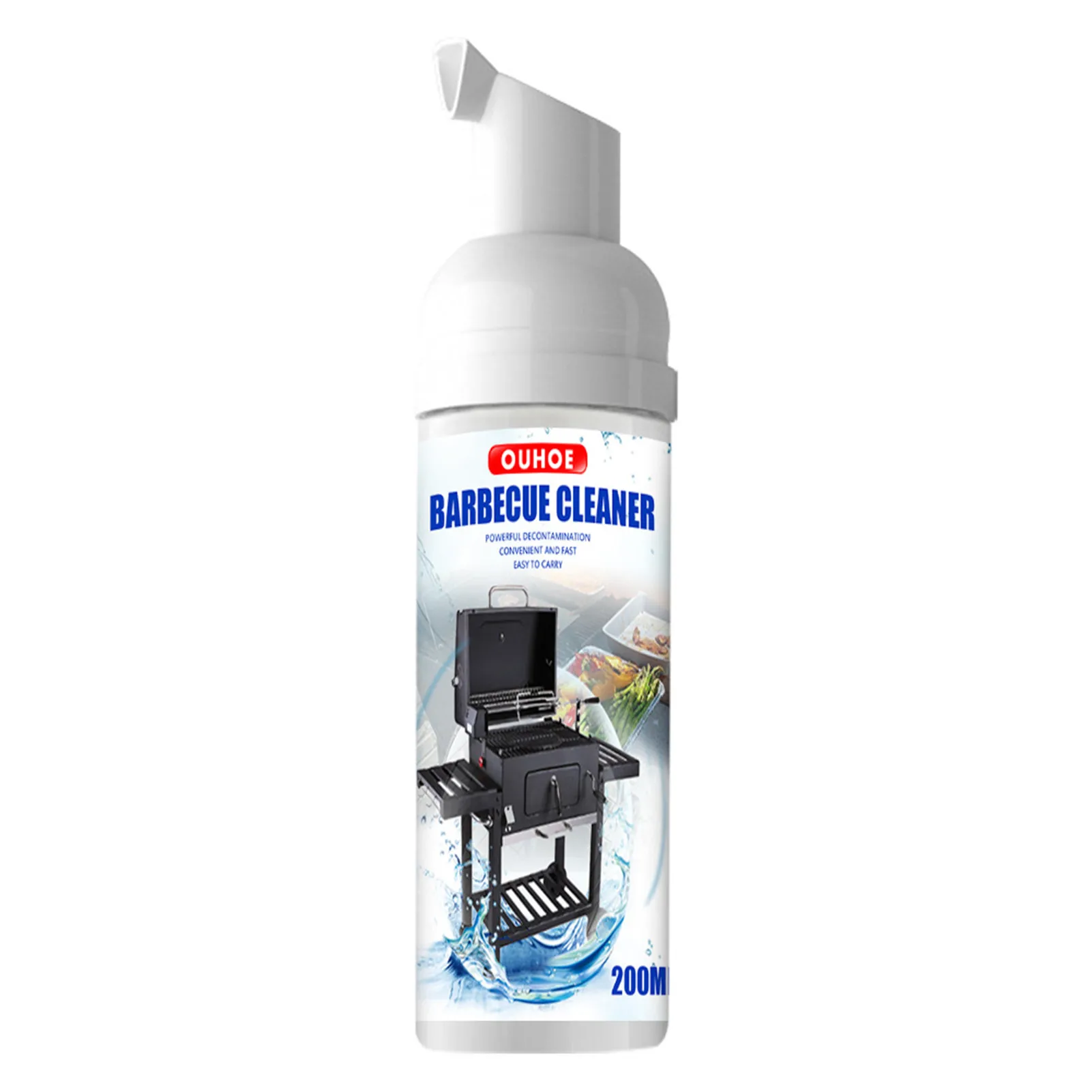 

200ml Kitchen Barbecue Cleaner BBQ Foam Cleaner Remove Oil Stains Easy Descaling Clean BBQ Grill Iron Pot BBQ Rack Competent