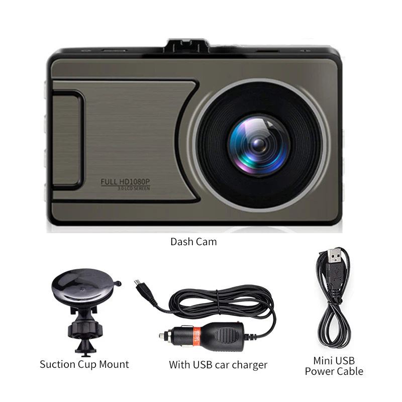 Новейшая 3 дюймовая Автомобильная видеорегистратор 1080P DVR Автомобильный с углом