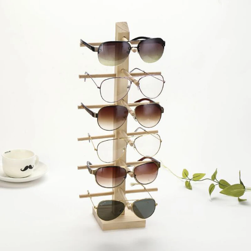 Многослойная деревянная витрина для солнцезащитных очков полка выставочная