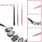 1 шт., многофункциональный пинцет для ногтей с силиконовой нажимной головкой, 3D наклейки, пинцет для Стразы с двойной головкой и заостренной головкой