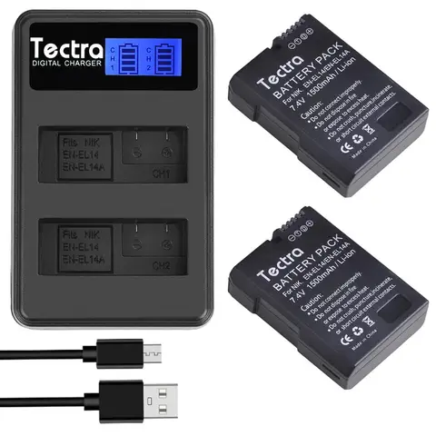 1500MAH EN-EL14A EN-EL14 ENEL14 Bateria+LCD podwójna ładowarka USB dla Nikon D3100 D3200 D3300 D3400 D3500 D5600 D5100 D5200 P7000