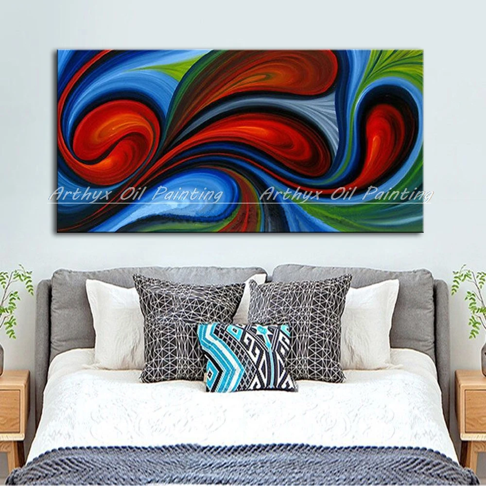 Arthyx ручная роспись Современное абстрактное красочное вращающееся