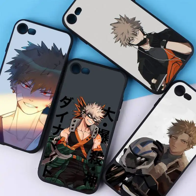 

YNDFCNB Anime Katsuki Bakugou Phone Case for iphone 13 11 12 pro XS MAX 8 7 6 6S Plus X 5S SE 2020 XR cover