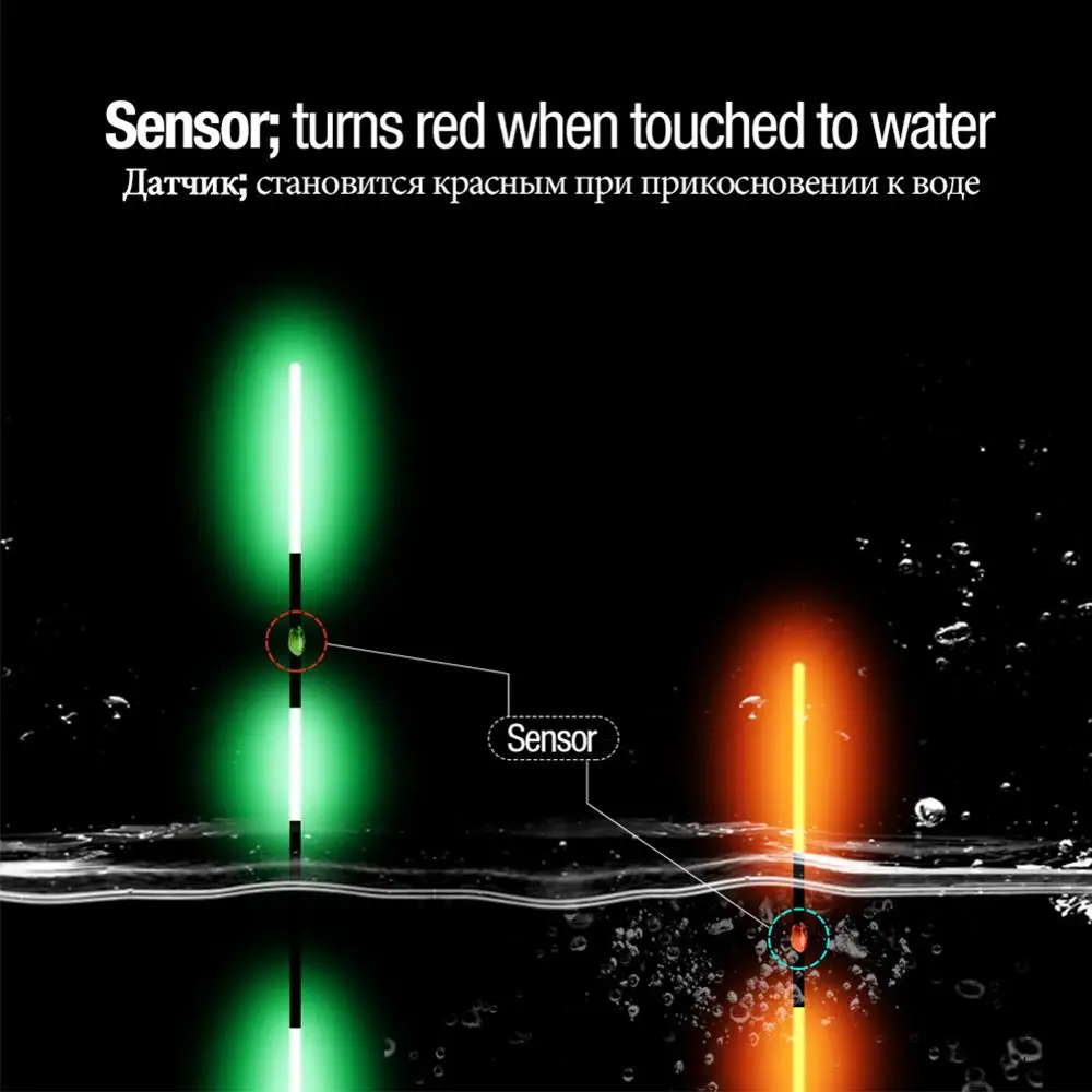 

3 Pcs LED luminous fish float Intelligent sensor bite hook color changing luminous float Gravity sensor electronic fish float