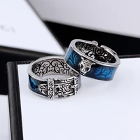 2021 trend retro ring 925 silver tiger head couple rings new turquoise love fashion trend hip hop ring bracelet boutique jewelry