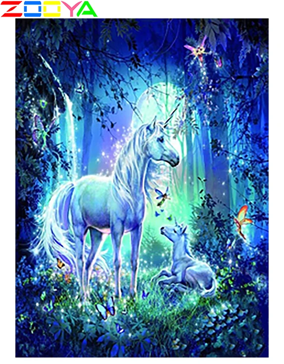 Zooya Diy 5D алмазная картина секта Бриллиантовая мозаика с животным кобылом и