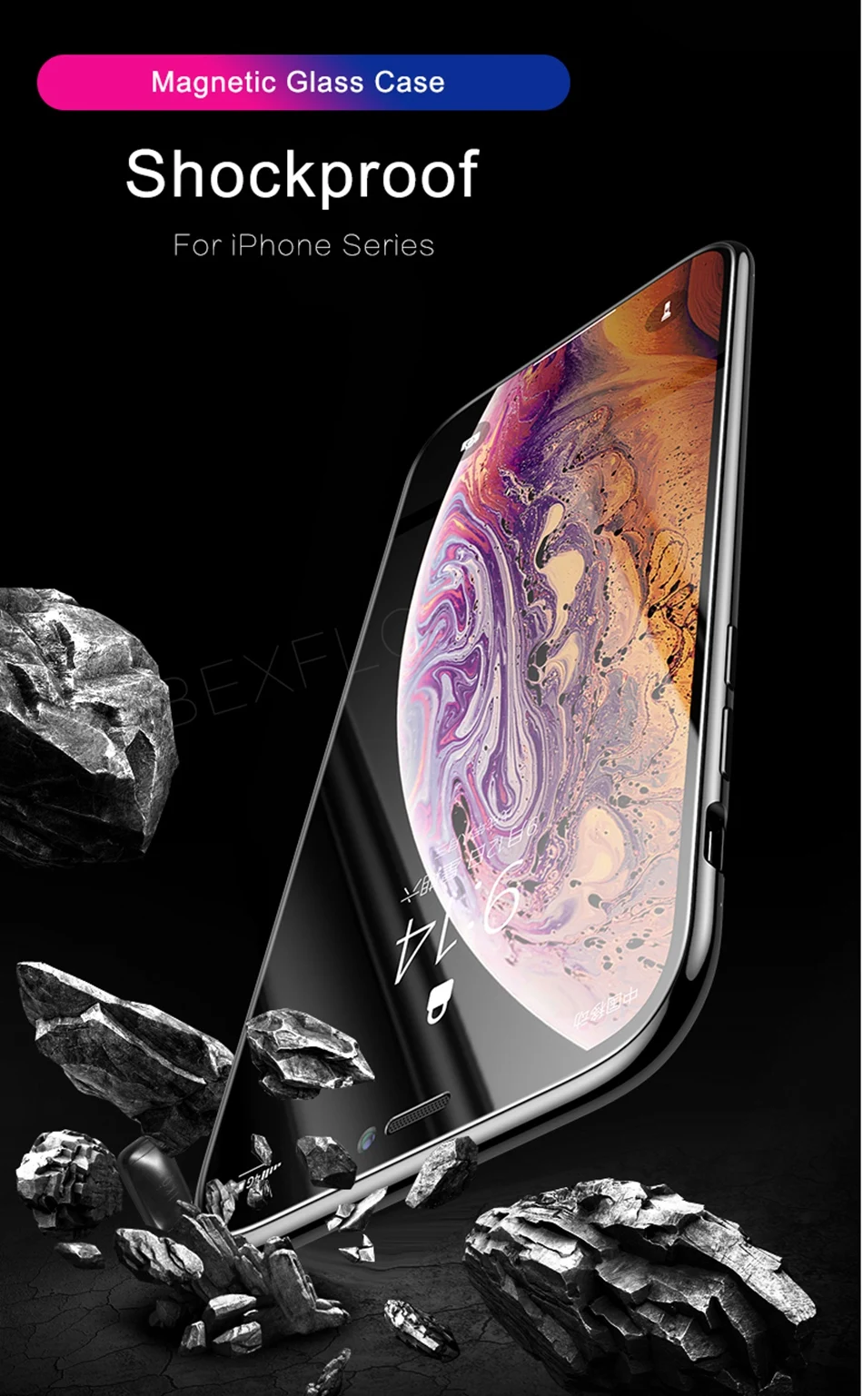 Металлический чехол для iPhone 6 7 8 Plus X XS XR MAX чехол Магнитный 360 противоударный Закаленное стекло чехол для Apple iPhone 11 Pro Max чехлы
