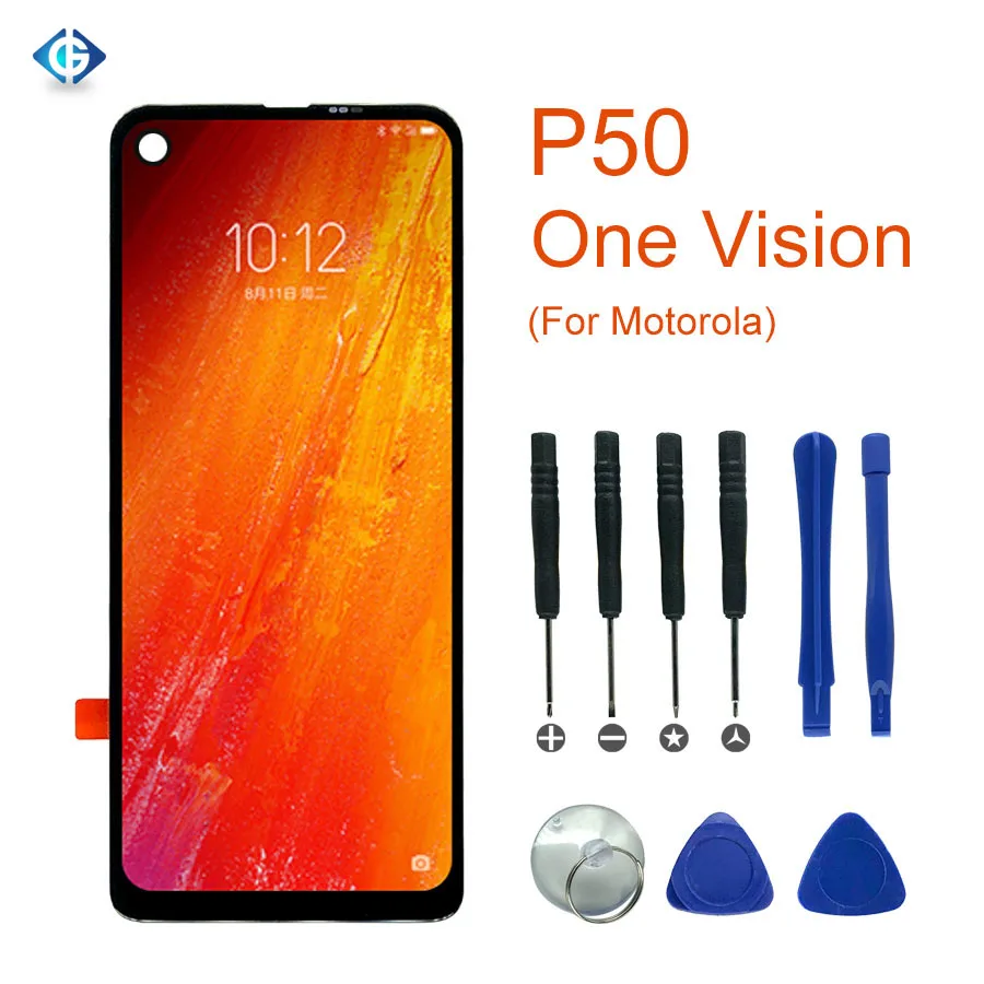 6,3 ''ЖК-дисплей, сенсорный экран, дигитайзер в сборе для Motorola для Moto One Vision xt70. Полный ЖК-дисплей для Moto P50