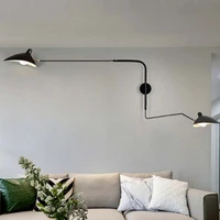 modern minimalist double head wall lamp industrial black white iron paint adjustable led for living room study decor e14 light