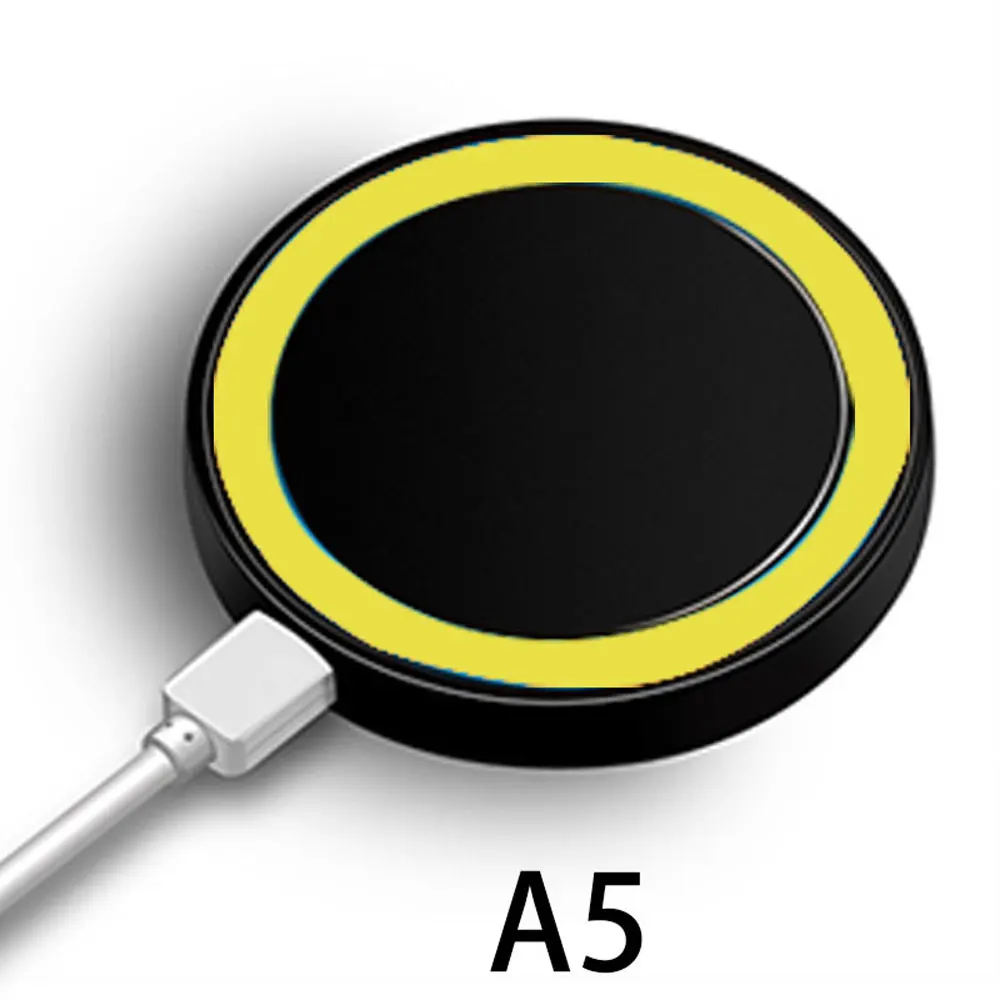 Yellow Qi Беспроводное зарядное устройство для samsung Xiaomi Redmi Iphone huawei Honor Nokia Oneplus Универсальное зарядное устройство портативное тонкое зарядное устройство - Цвет: Yellow