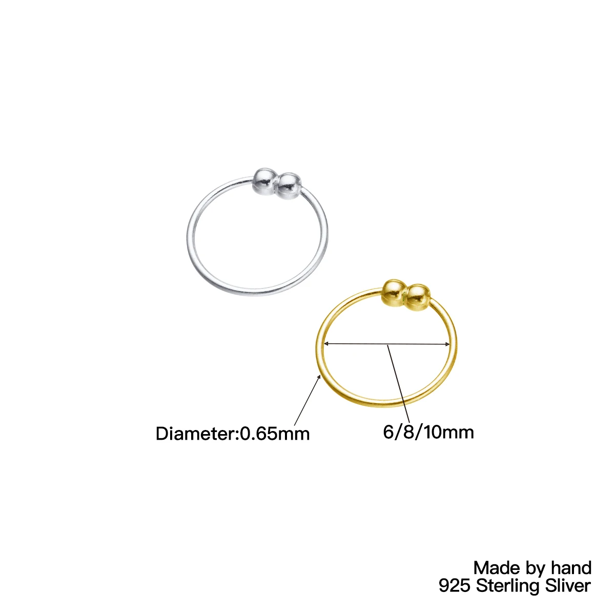 нострил пирсинг в нос серебро 925 бижутерия для женщин украшение золото Кольцо