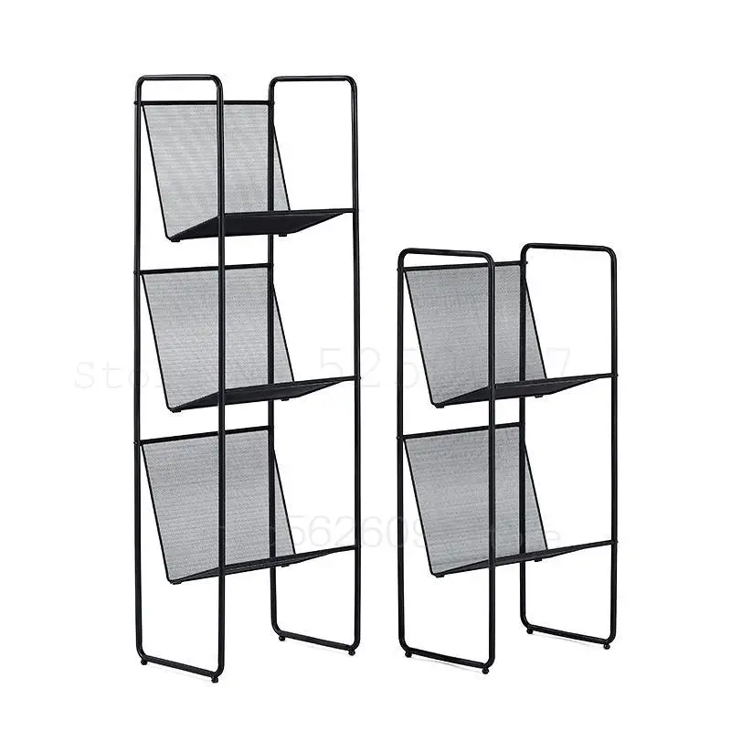 Bookshelf shelf wrought iron student desk book storage rack floor stand simple narrow small bookshelf |