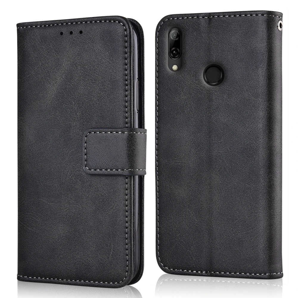 niu-Dark Grey На P Smart Hoesje для huawei P Smart POT-LX1RUA POT-LX3 POT-LX1 POT-LX1AF POT-LX2J Капа с ремешком кожаный чехол-бумажник - Цвет: niu-Dark Grey