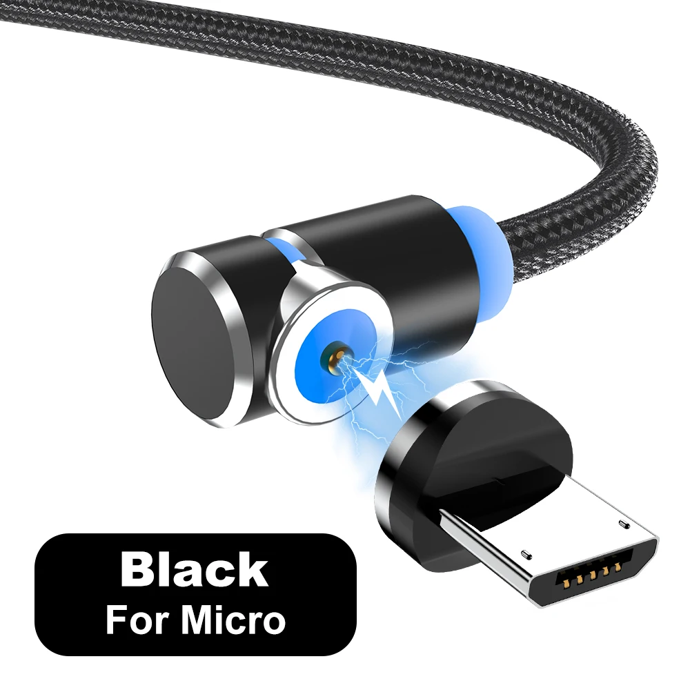Vanniso Магнитный Micro USB кабель для быстрой зарядки usb type C кабель для samsung iphone X 8 Xiaomi Магнитный зарядный телефонный кабель USB шнур - Цвет: Black for Micro