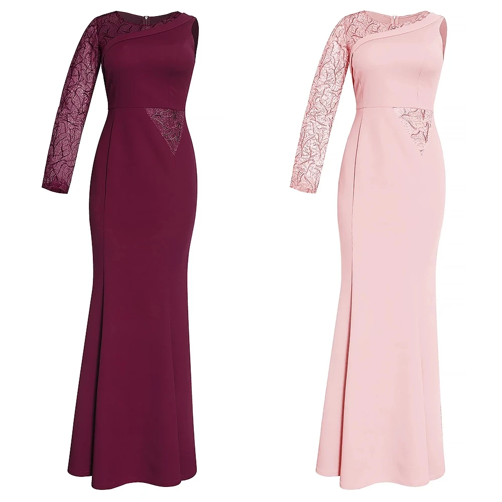 

Vetement Femme 2021 Lace Sleeve Evening Dresses Ankara Dashiki Slim Kaftan Dress Vestido Africano Mujer Elegant Fashion Gowns