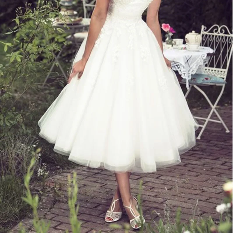 Кружевные свадебные платья с аппликацией для невесты красивое короткое модное