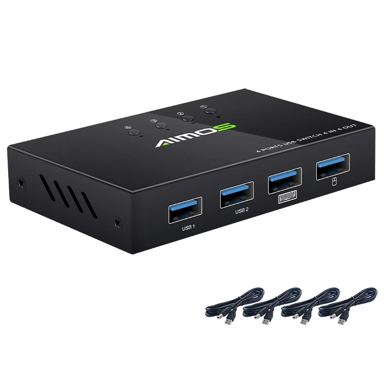 USB 2,0 переключатель KVM, переключатель, разветвитель, коробка для 4 ПК, совместное использование принтера, клавиатуры, мыши, KVM 4K HDMI, переключате... от AliExpress WW
