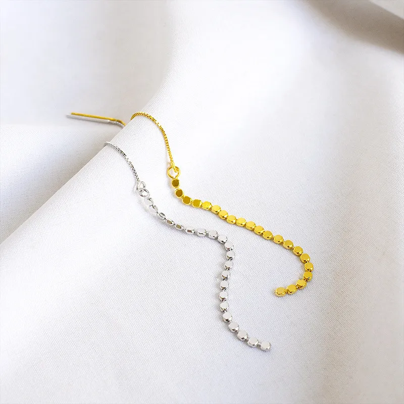 

OBEAR Minimalism 100% 925 Sterling Silver Geometric Round Bead Earring for Women Fashion Temperament Ear Jewelry Gift