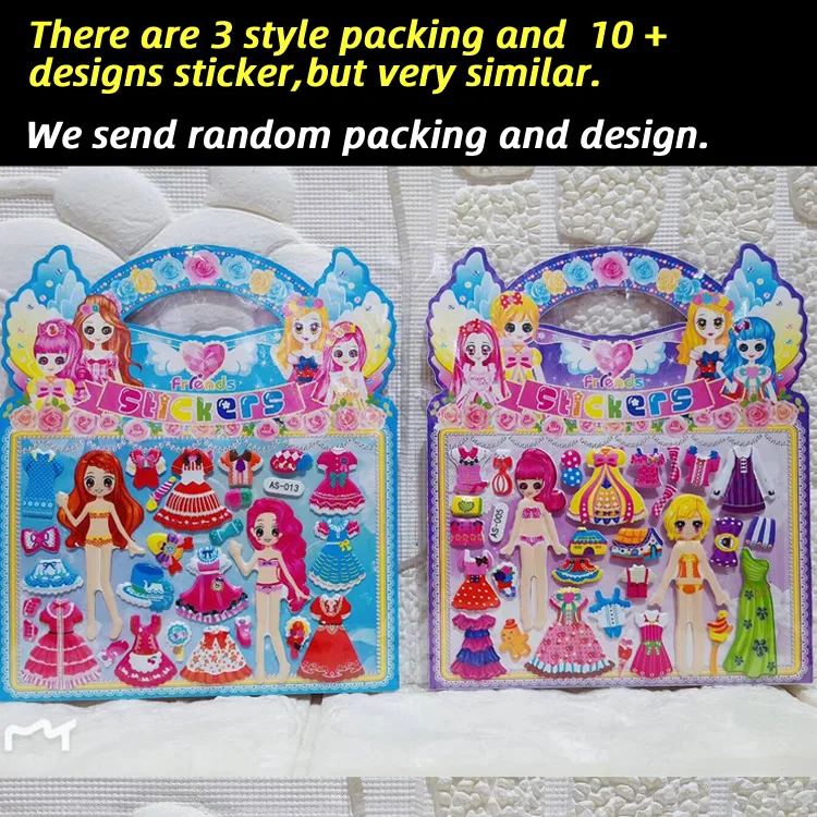 1 лист Дети Девочка одеваются наклейки 3D Пузырьковые для девочек дневник телефон