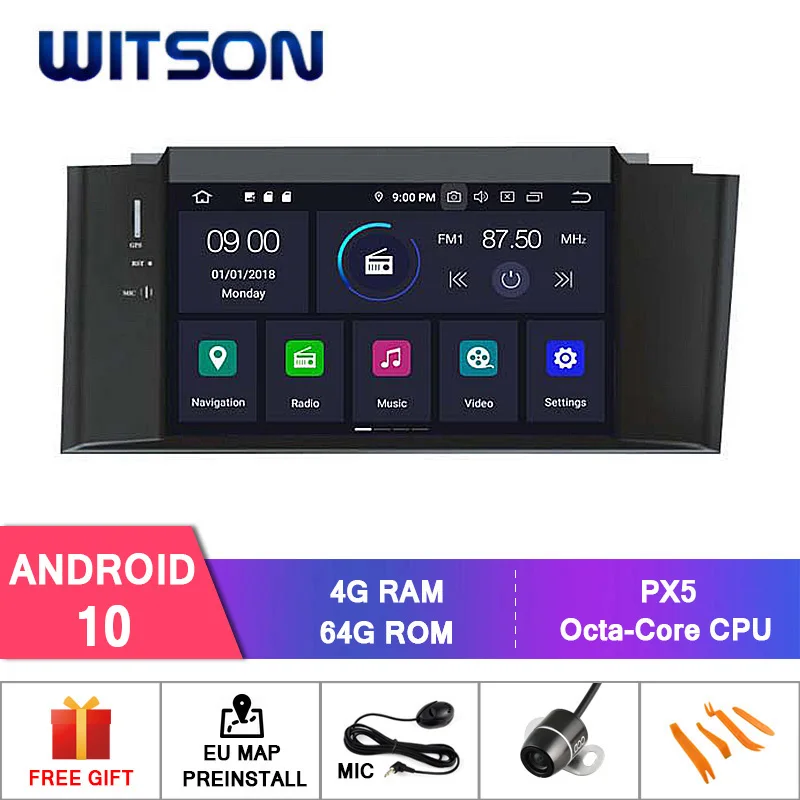 WITSON Android 10 Восьмиядерный (Восьмиядерный) 4 ГБ ОЗУ автомобильный DVD плеер GPS для CITROEN