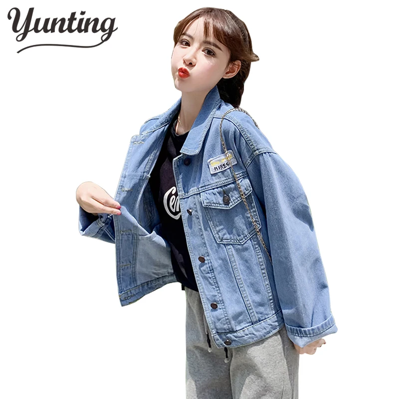 New 2021 Autumn Winter Women's Denim Jacket Outerwear High Street Fashionable Korean Style Chic Jeans Tops Female