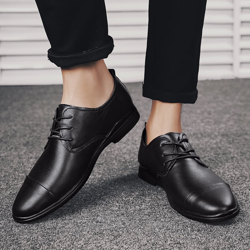

cueroleather soulier formal men eleganti black sapato masculino homme autumn hombre genuine summer loafers 2020 fashion